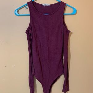 LA Hearts high neck body suit w/ shoulders cut out